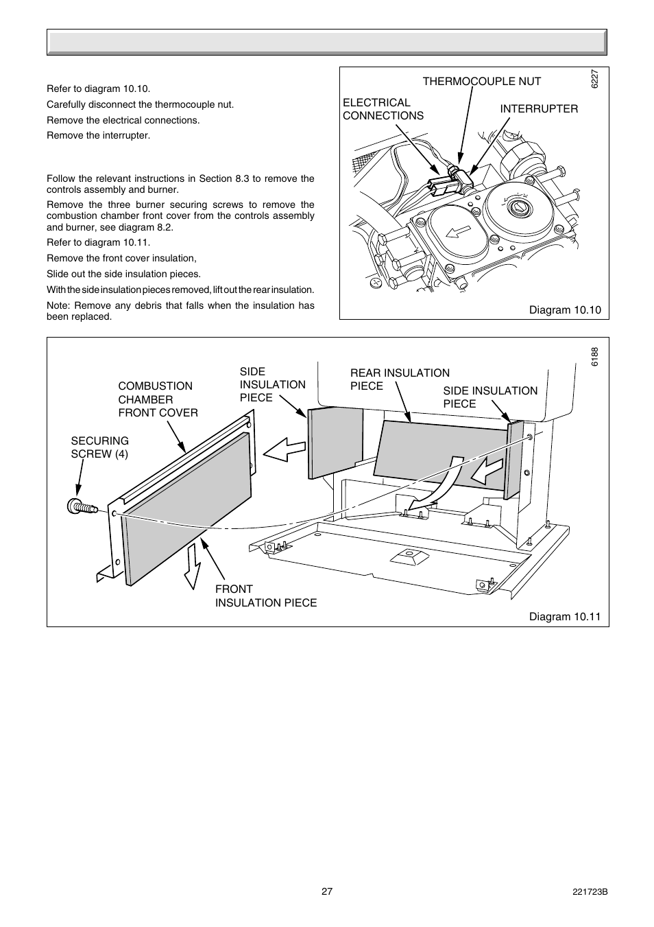 10 replacement of parts | Glow-worm Inset BBU50 User Manual | Page 27 / 28