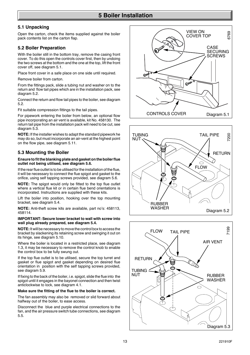 5 boiler installation | Glow-worm Micron 30FF User Manual | Page 13 / 28