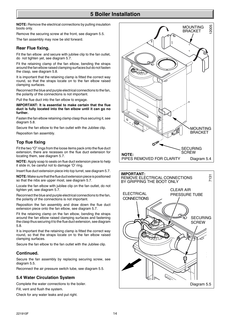 5 boiler installation | Glow-worm Micron 30FF User Manual | Page 14 / 28