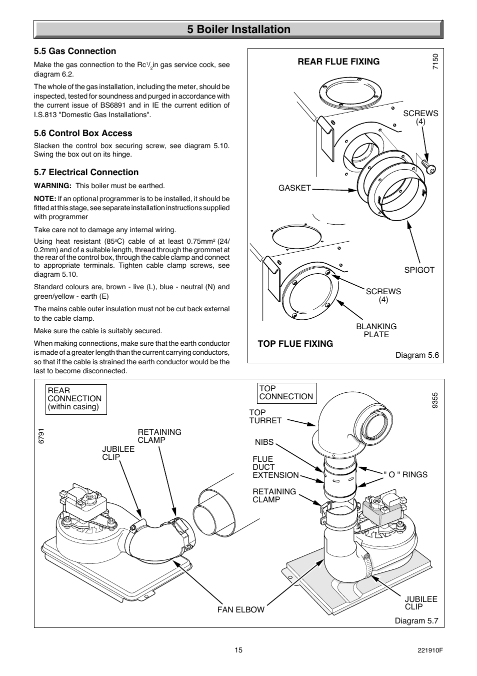 5 boiler installation | Glow-worm Micron 30FF User Manual | Page 15 / 28