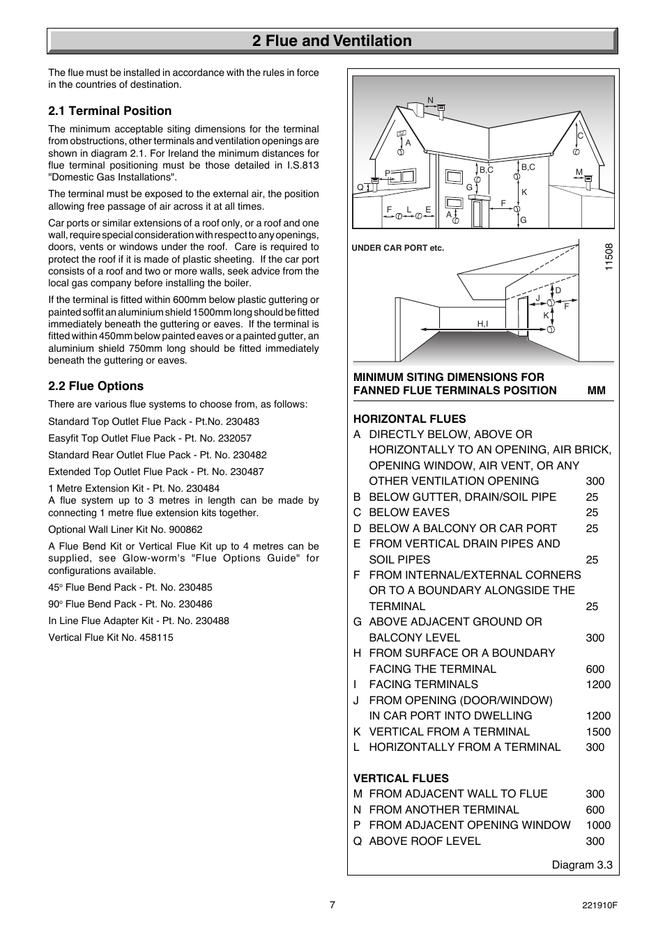 2 flue and ventilation | Glow-worm Micron 30FF User Manual | Page 7 / 28