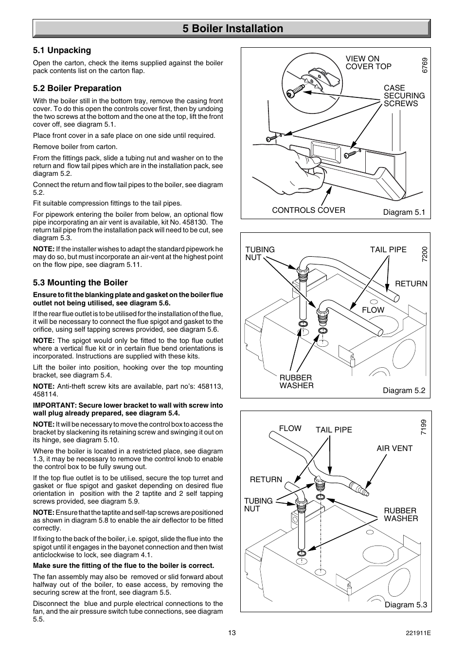5 boiler installation | Glow-worm Micron 40FF User Manual | Page 13 / 28