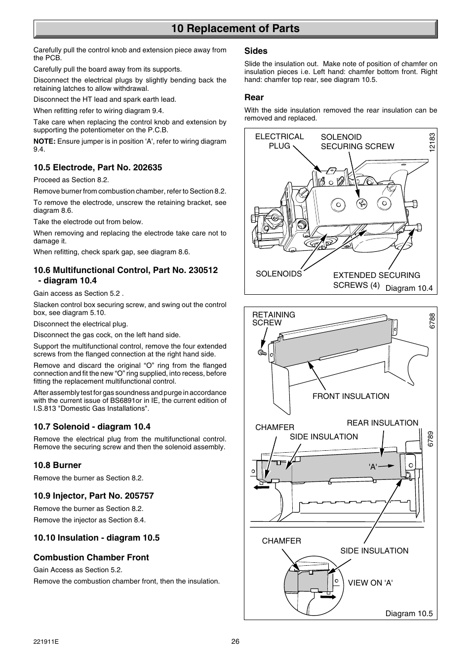 10 replacement of parts | Glow-worm Micron 40FF User Manual | Page 26 / 28