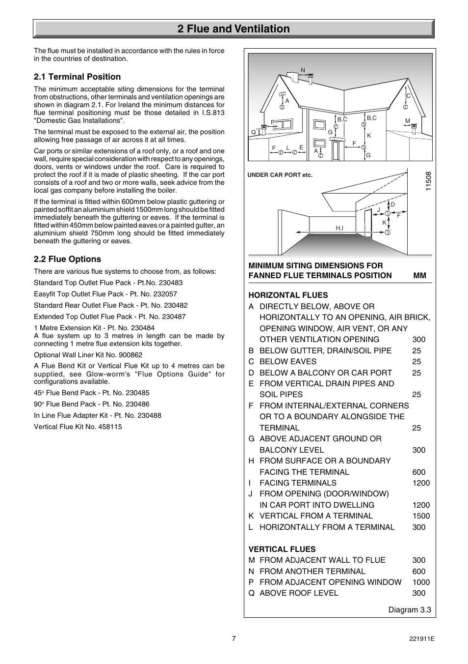 2 flue and ventilation | Glow-worm Micron 40FF User Manual | Page 7 / 28