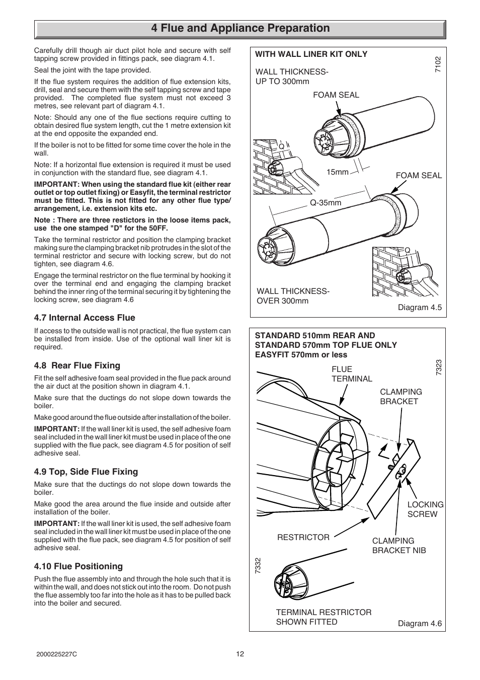 4 flue and appliance preparation | Glow-worm Micron 50FF User Manual | Page 12 / 28