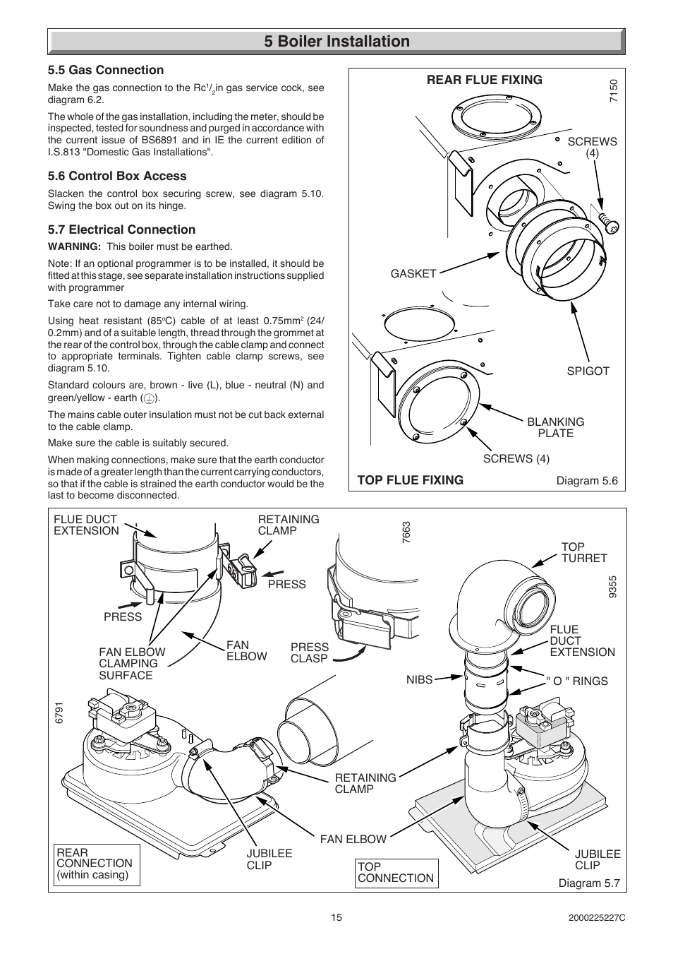 5 boiler installation | Glow-worm Micron 50FF User Manual | Page 15 / 28