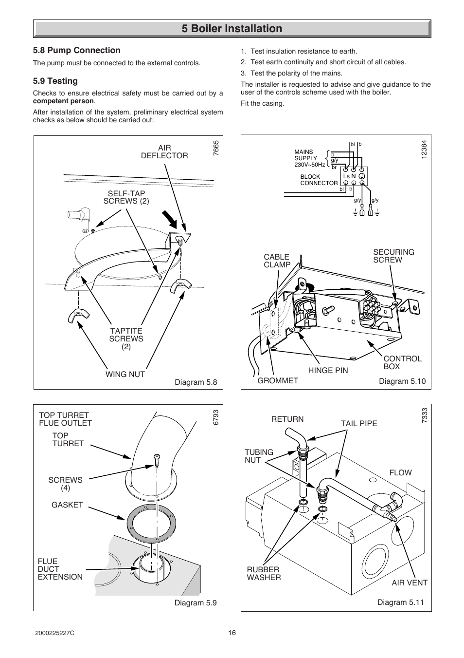 5 boiler installation | Glow-worm Micron 50FF User Manual | Page 16 / 28