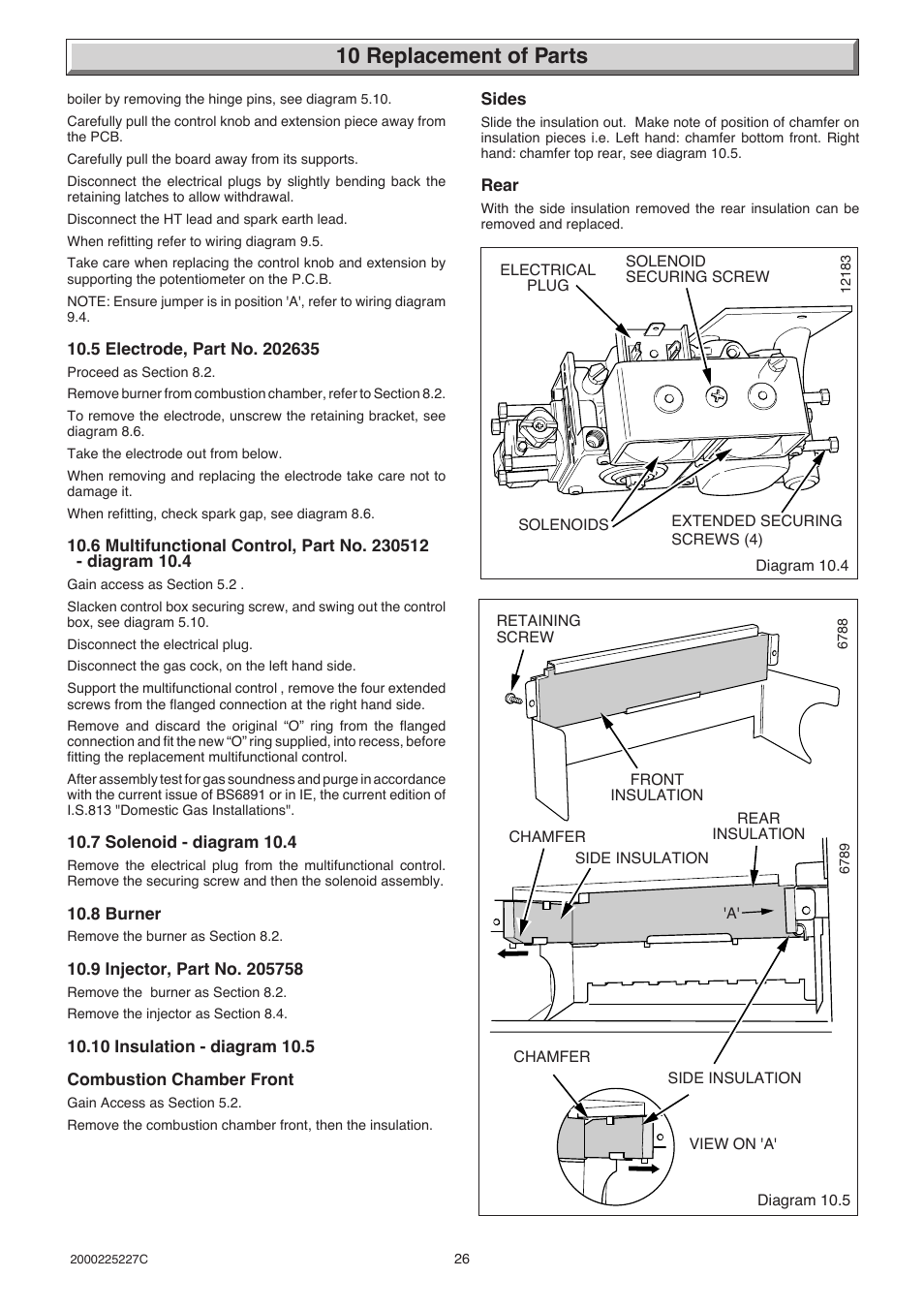 10 replacement of parts | Glow-worm Micron 50FF User Manual | Page 26 / 28