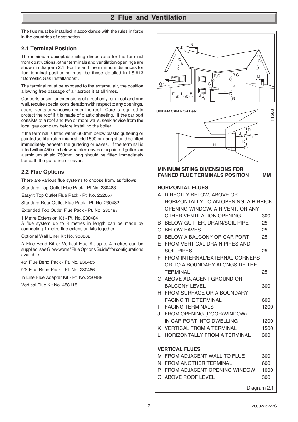 2 flue and ventilation | Glow-worm Micron 50FF User Manual | Page 7 / 28