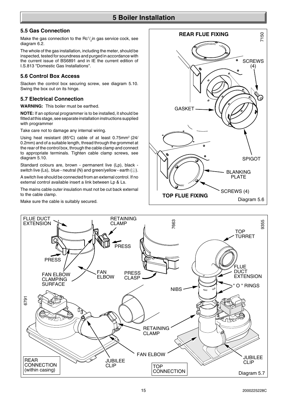 5 boiler installation | Glow-worm Micron 60FF User Manual | Page 15 / 28