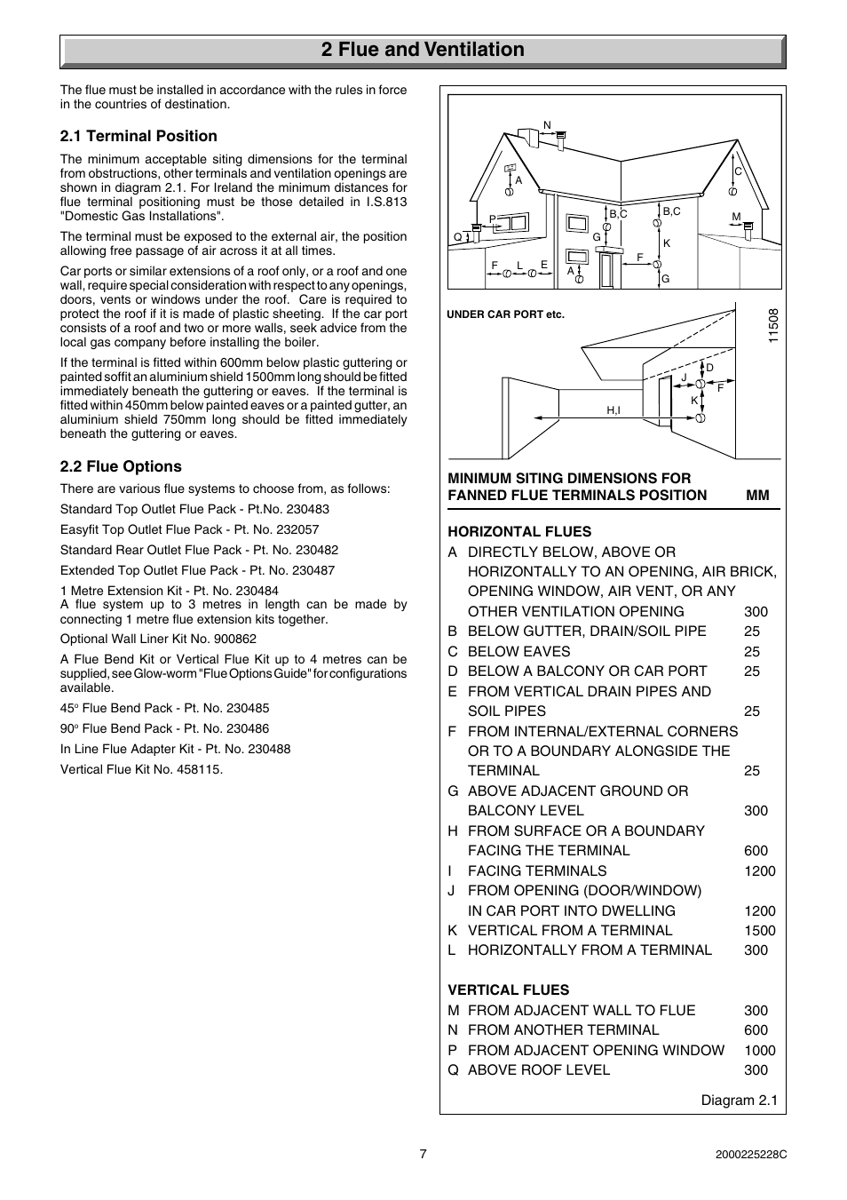 2 flue and ventilation | Glow-worm Micron 60FF User Manual | Page 7 / 28