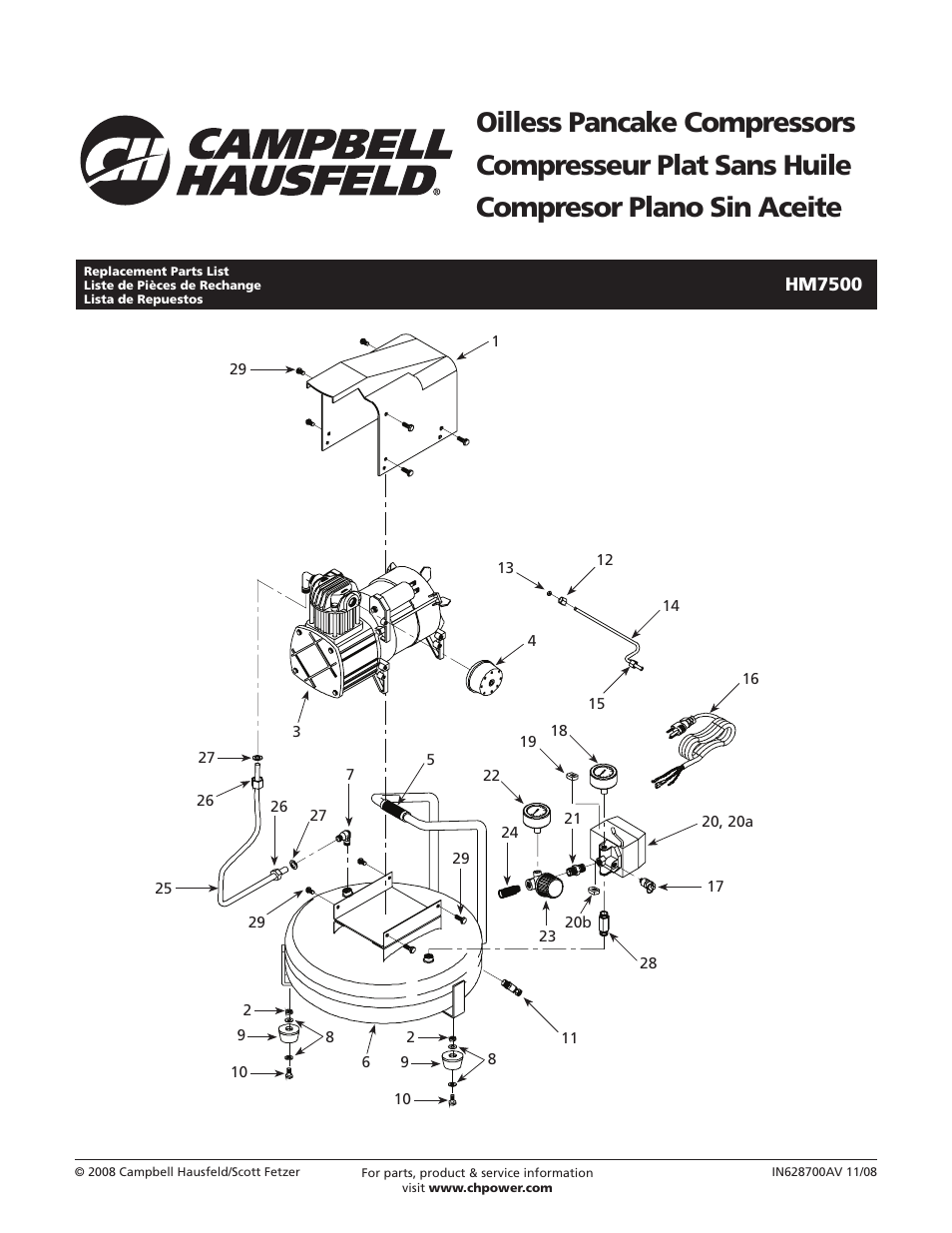 Campbell Hausfeld HM7500 User Manual | 8 pages