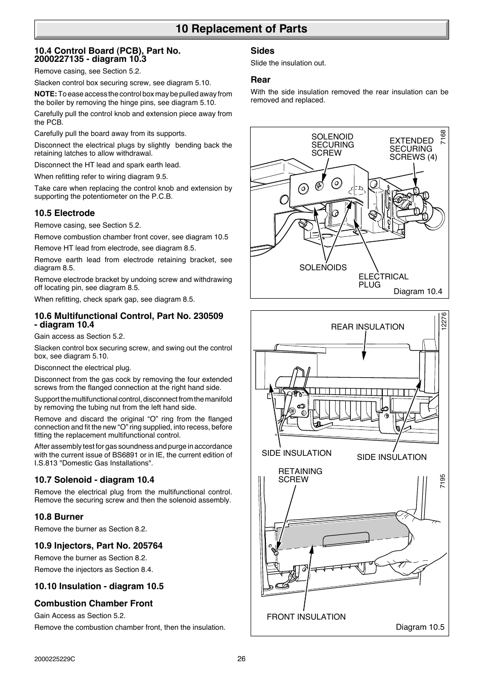 10 replacement of parts | Glow-worm Micron 70FF User Manual | Page 26 / 28