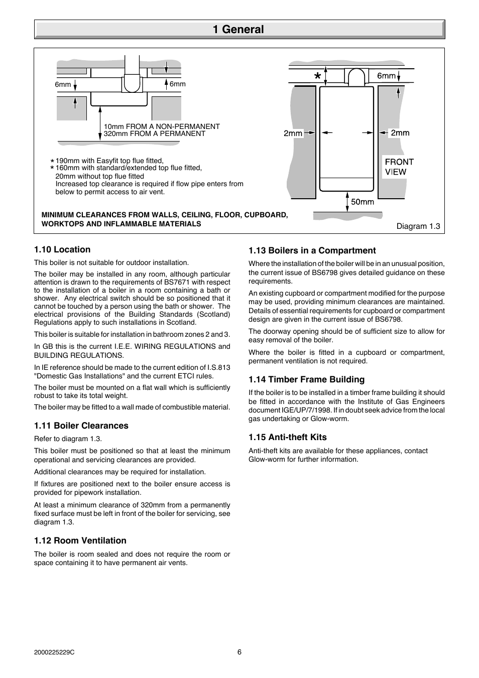 1 general | Glow-worm Micron 70FF User Manual | Page 6 / 28