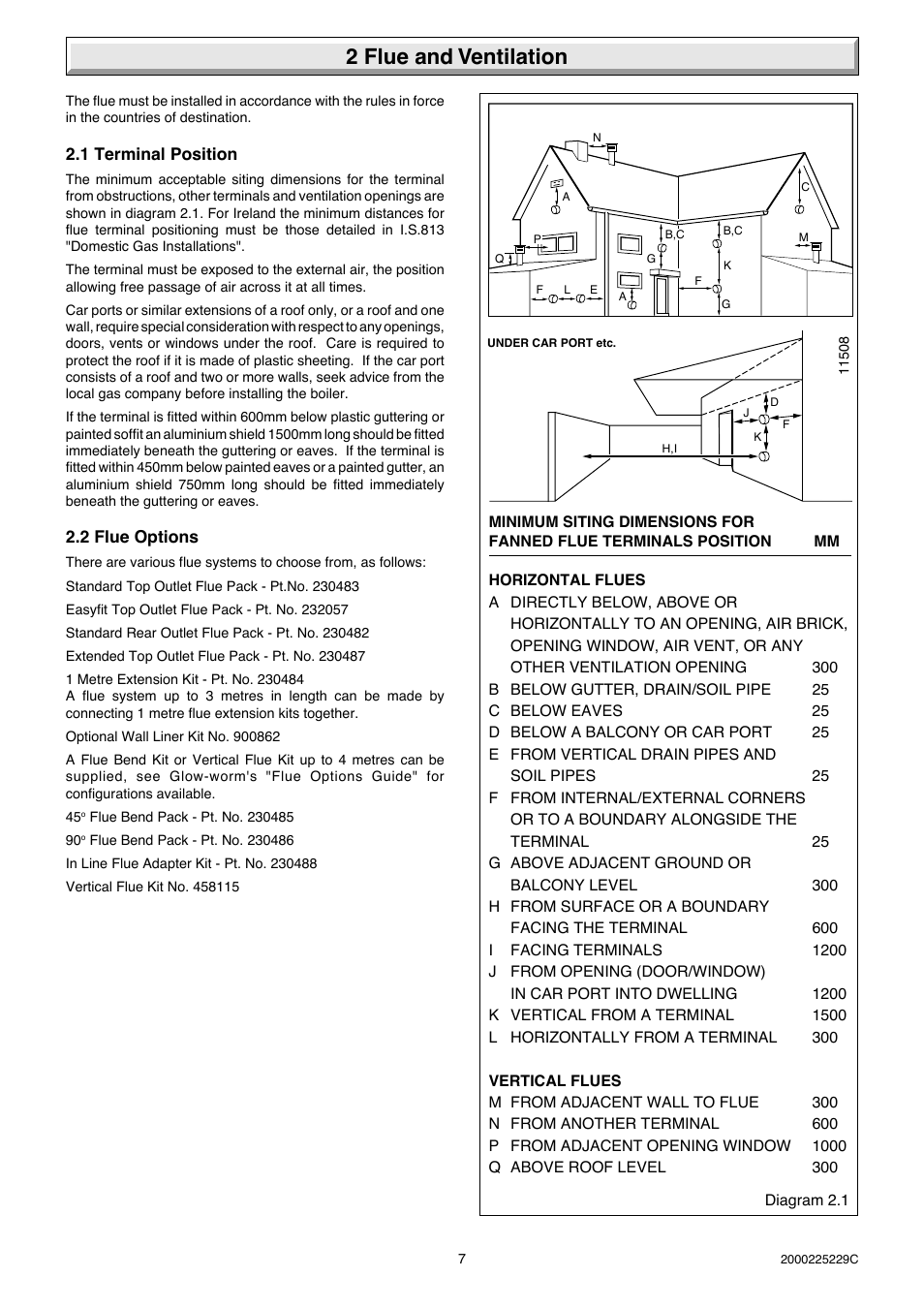 2 flue and ventilation | Glow-worm Micron 70FF User Manual | Page 7 / 28