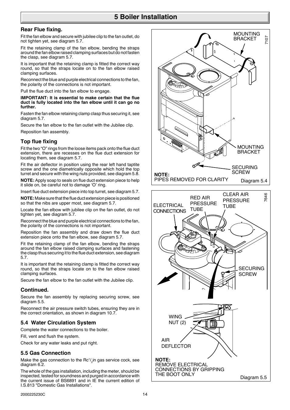 5 boiler installation | Glow-worm Micron 80FF User Manual | Page 14 / 28