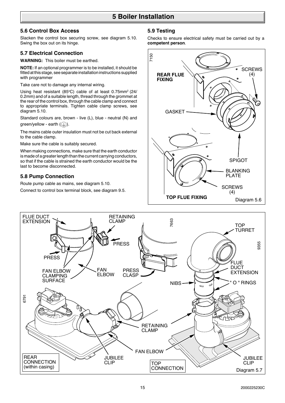 5 boiler installation | Glow-worm Micron 80FF User Manual | Page 15 / 28
