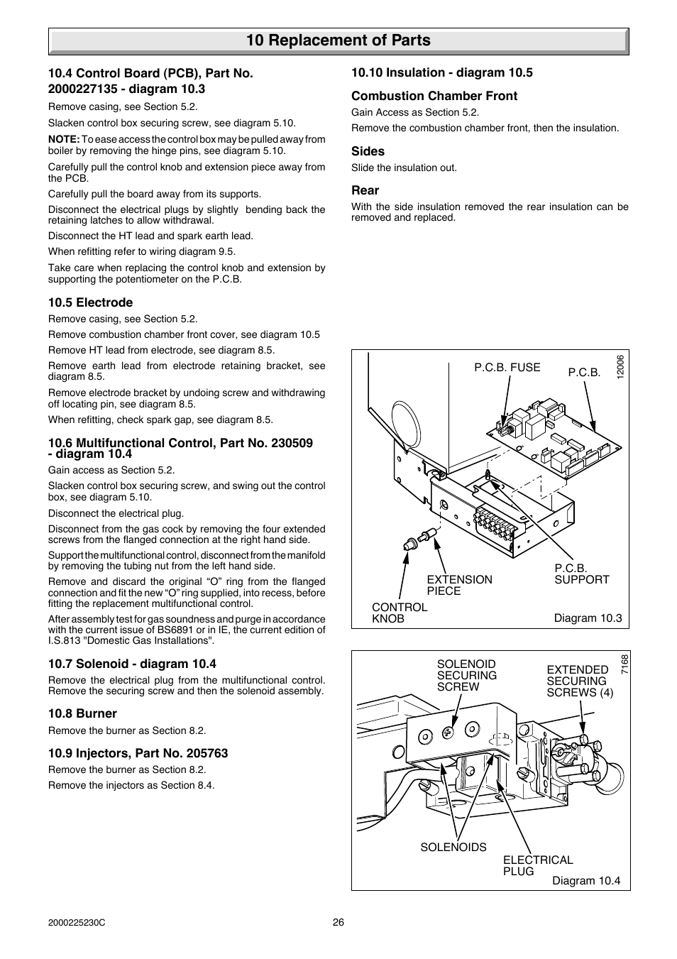 10 replacement of parts | Glow-worm Micron 80FF User Manual | Page 26 / 28