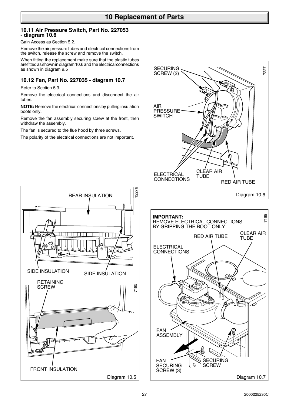 10 replacement of parts | Glow-worm Micron 80FF User Manual | Page 27 / 28