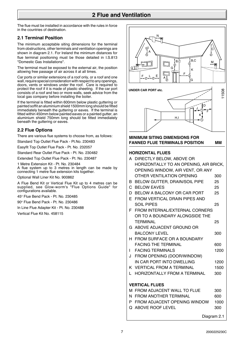 2 flue and ventilation | Glow-worm Micron 80FF User Manual | Page 7 / 28
