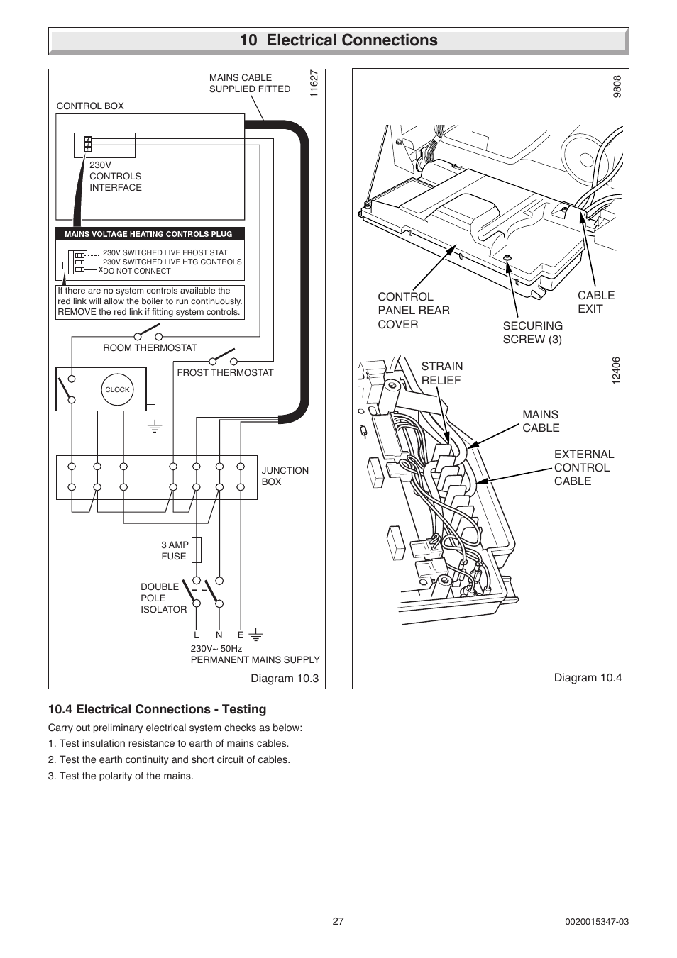 10 electrical connections | Glow-worm sxi and Gas Valve User Manual | Page 27 / 52