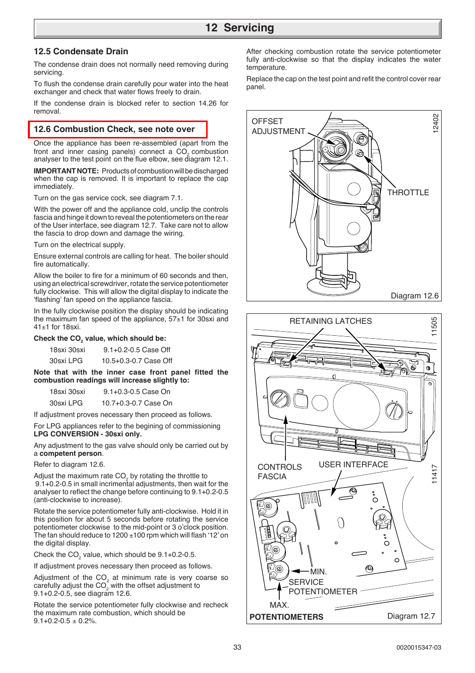 12 servicing | Glow-worm sxi and Gas Valve User Manual | Page 33 / 52