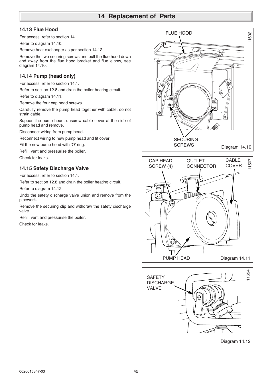 14 replacement of parts | Glow-worm sxi and Gas Valve User Manual | Page 42 / 52