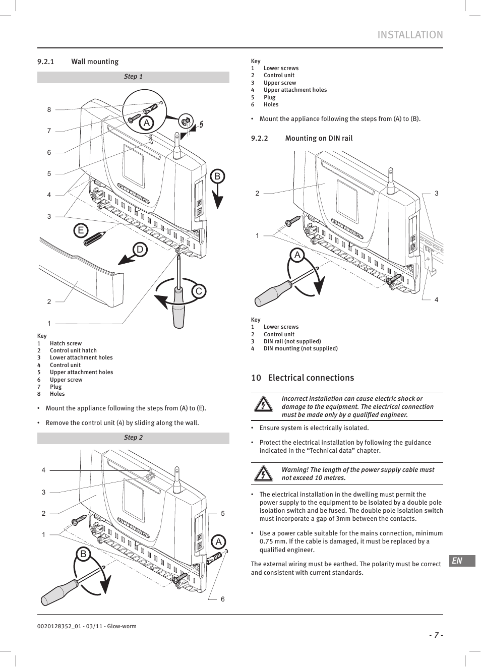 Installation, Bd c e | Glow-worm Systempro User Manual | Page 9 / 16
