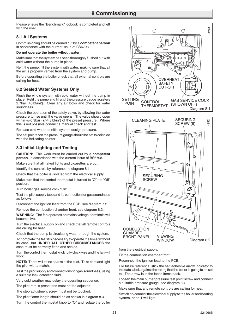 8 commissioning | Glow-worm Ultimate 100FF User Manual | Page 21 / 36