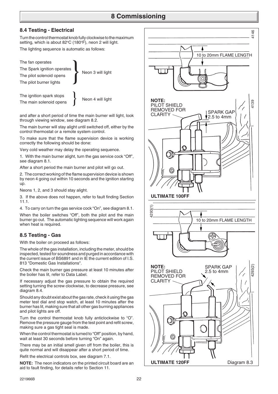 8 commissioning | Glow-worm Ultimate 100FF User Manual | Page 22 / 36