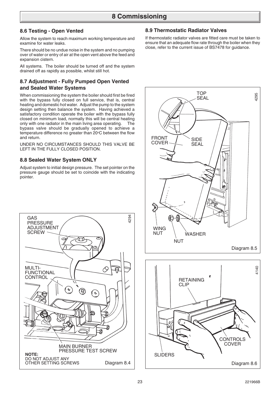 8 commissioning | Glow-worm Ultimate 100FF User Manual | Page 23 / 36