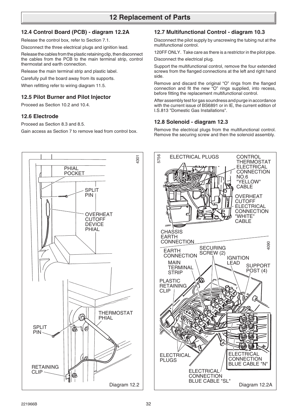 12 replacement of parts | Glow-worm Ultimate 100FF User Manual | Page 32 / 36