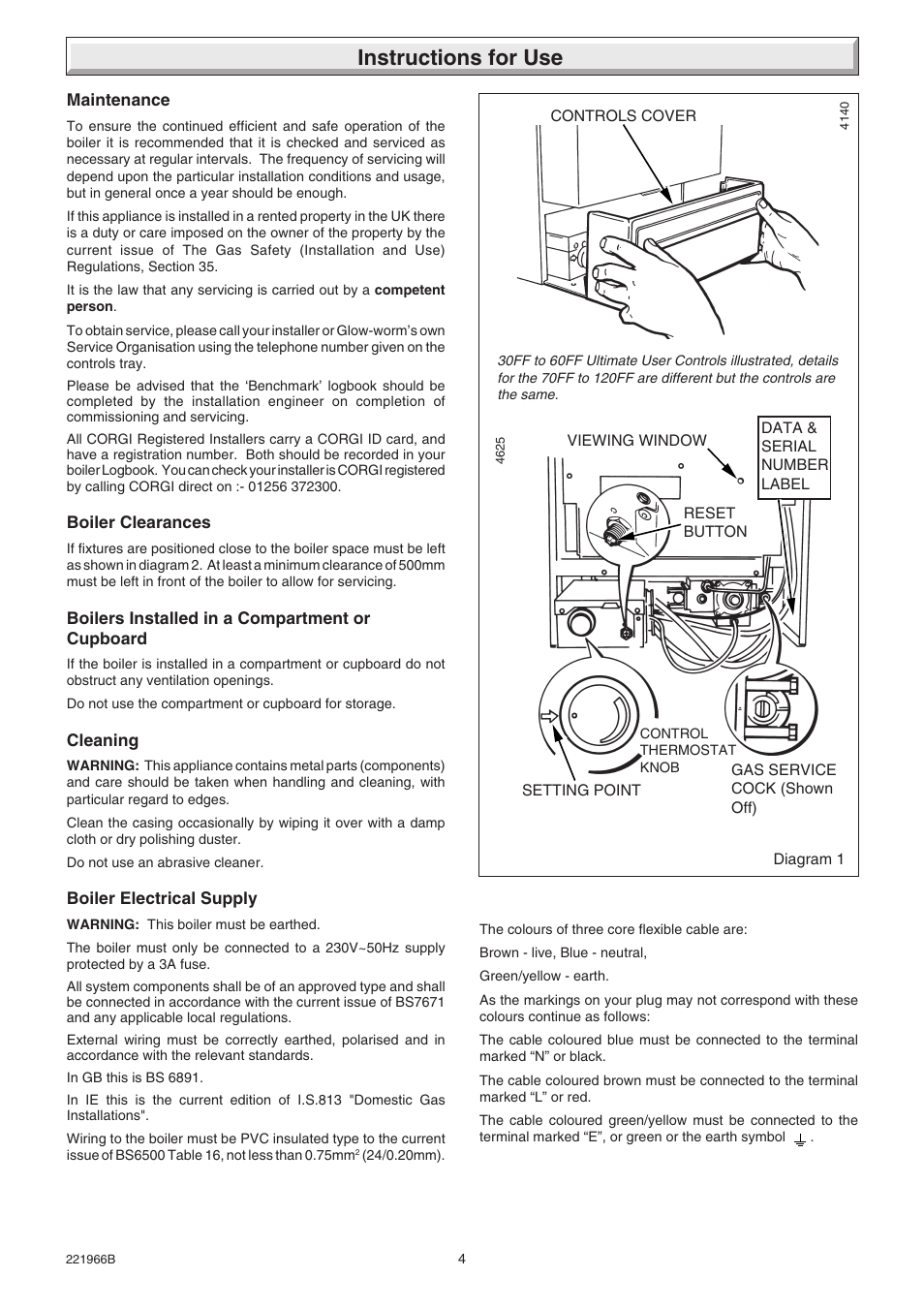 Instructions for use | Glow-worm Ultimate 100FF User Manual | Page 4 / 36
