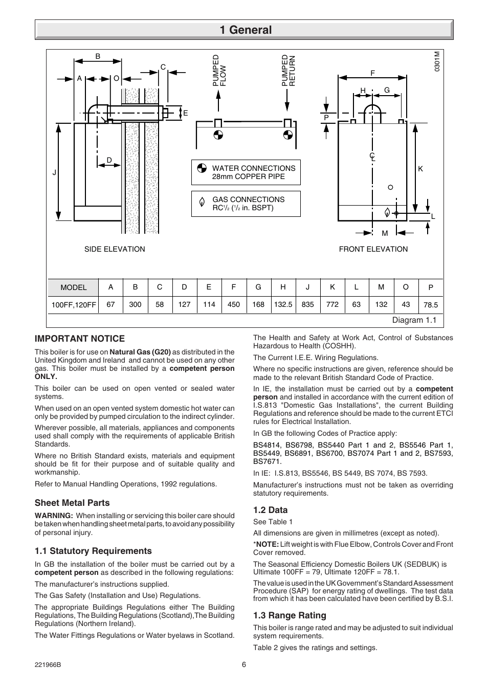 1 general | Glow-worm Ultimate 100FF User Manual | Page 6 / 36