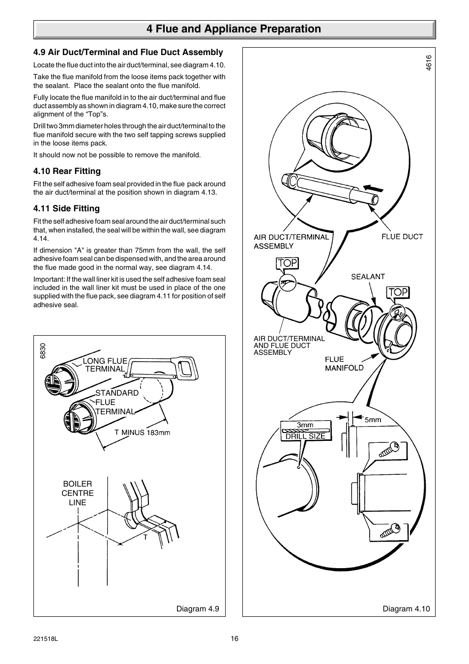 4 flue and appliance preparation | Glow-worm Ultimate 30FF User Manual | Page 16 / 40