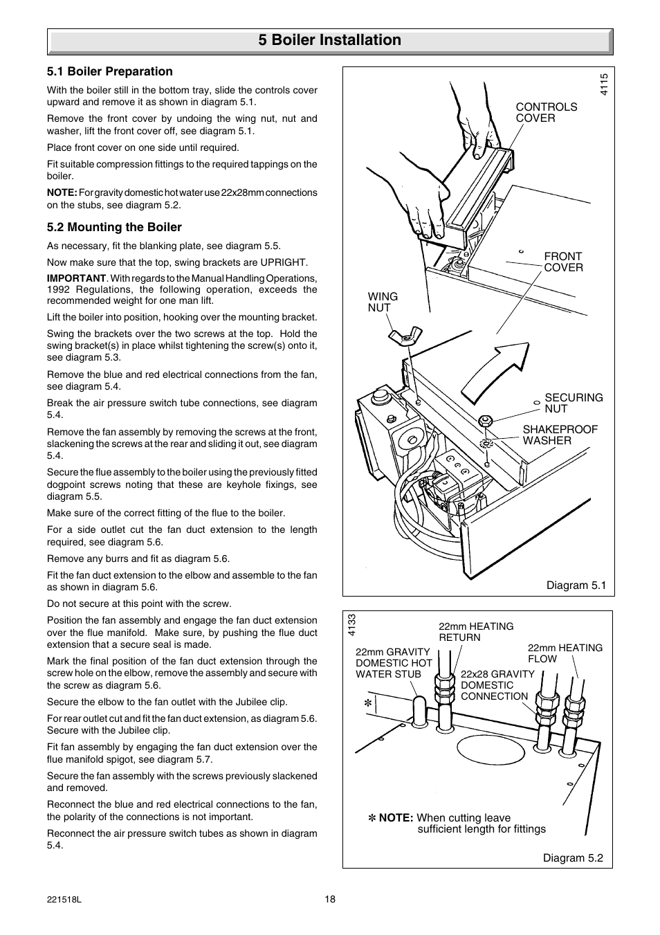 5 boiler installation | Glow-worm Ultimate 30FF User Manual | Page 18 / 40