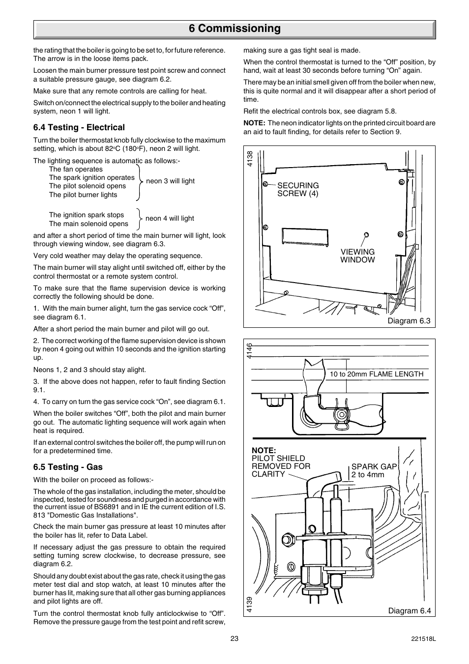 6 commissioning | Glow-worm Ultimate 30FF User Manual | Page 23 / 40