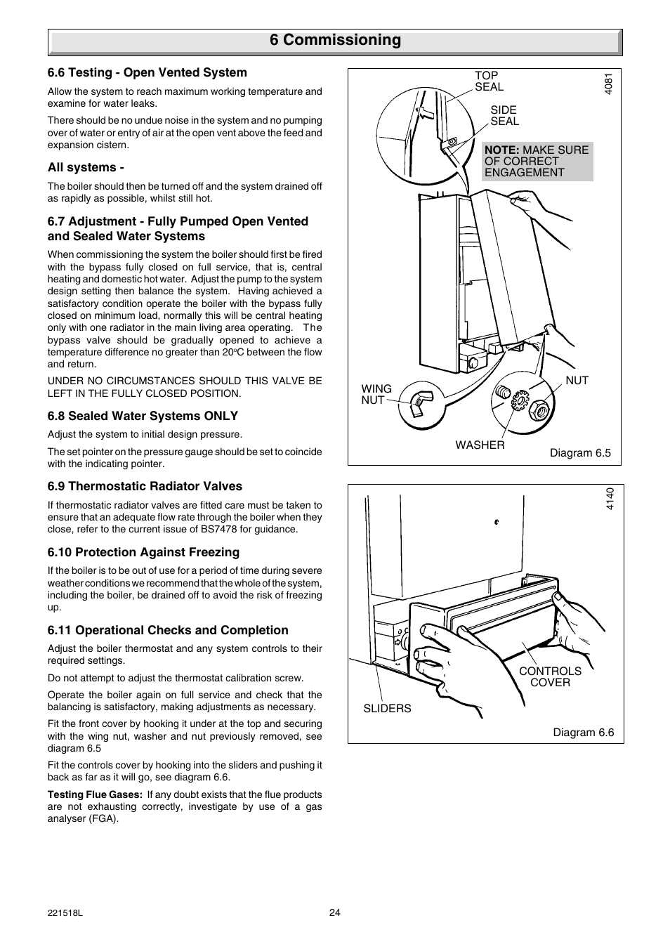 6 commissioning | Glow-worm Ultimate 30FF User Manual | Page 24 / 40