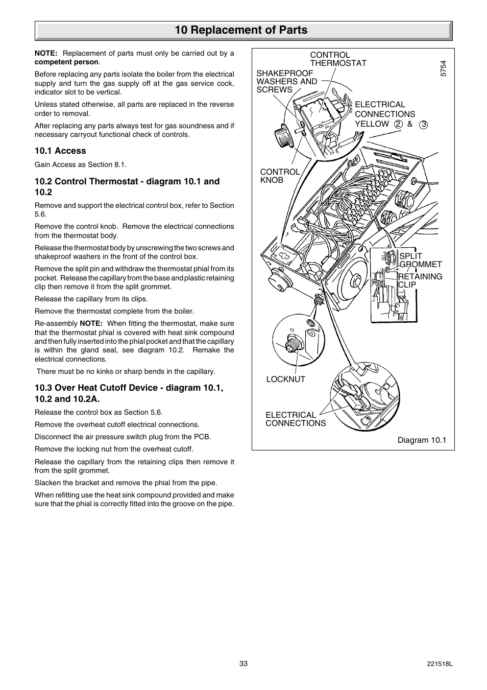 10 replacement of parts | Glow-worm Ultimate 30FF User Manual | Page 33 / 40