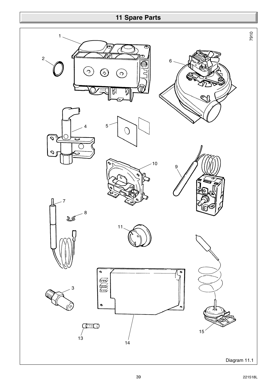 11 spare parts | Glow-worm Ultimate 30FF User Manual | Page 39 / 40