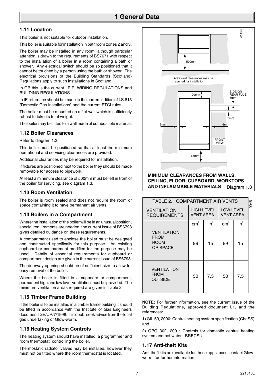 1 general data | Glow-worm Ultimate 30FF User Manual | Page 7 / 40