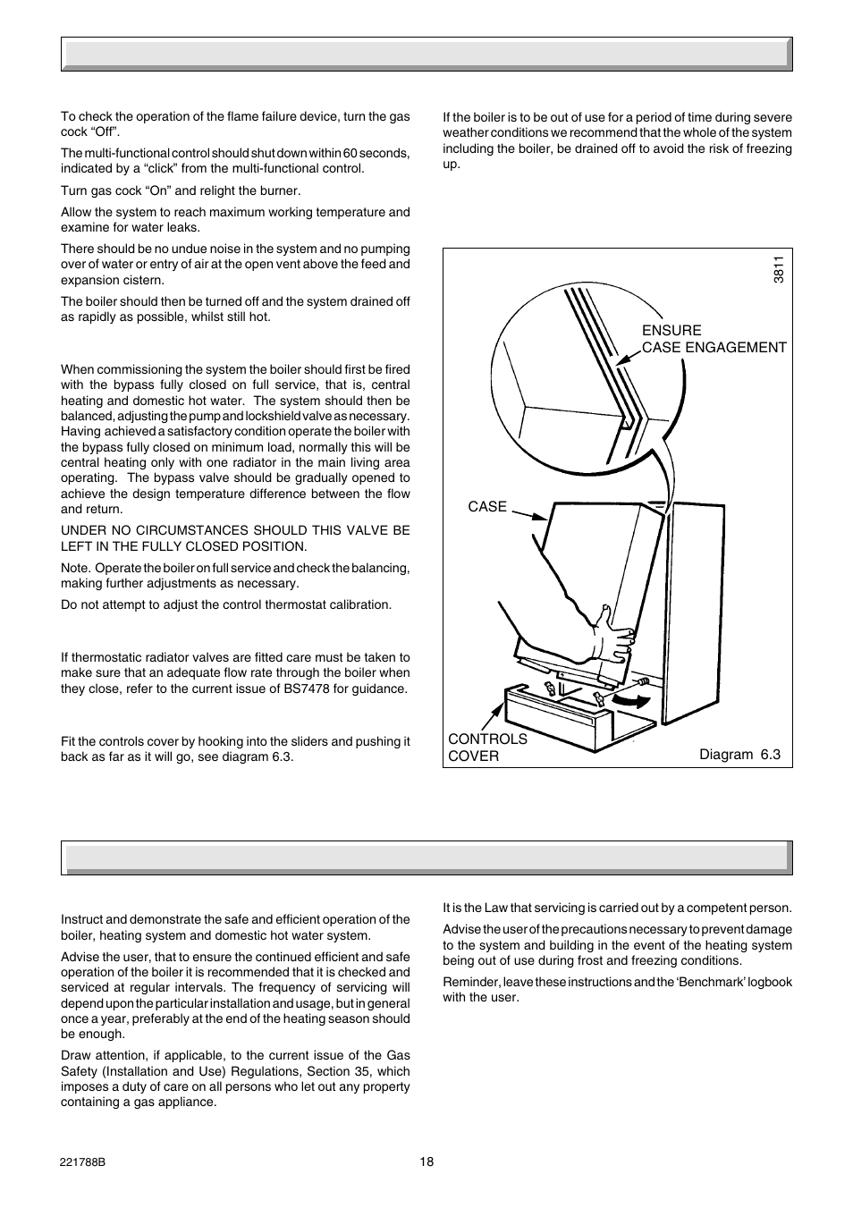 6 commissioning, Instructions to the user | Glow-worm Ultimate 30BF User Manual | Page 18 / 28