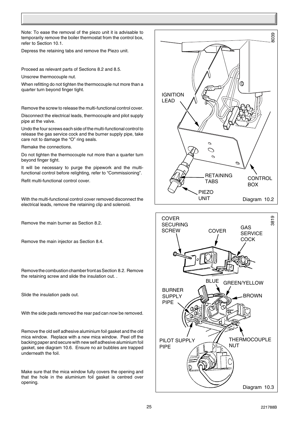 10 replacement of parts | Glow-worm Ultimate 30BF User Manual | Page 25 / 28