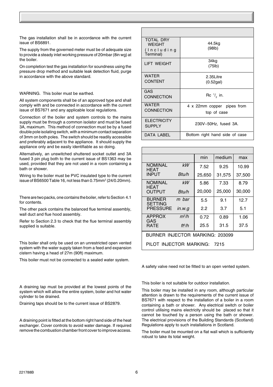 1 general data | Glow-worm Ultimate 30BF User Manual | Page 6 / 28