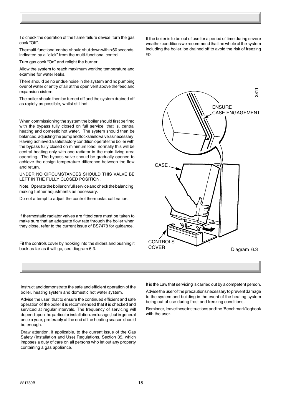 6 commissioning, Instructions to the user | Glow-worm Ultimate 40BF User Manual | Page 18 / 28