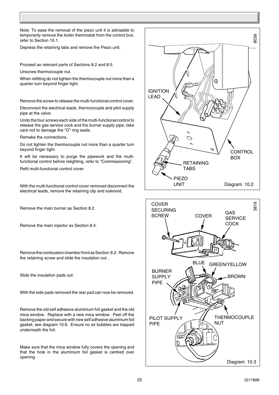 10 replacement of parts | Glow-worm Ultimate 40BF User Manual | Page 25 / 28