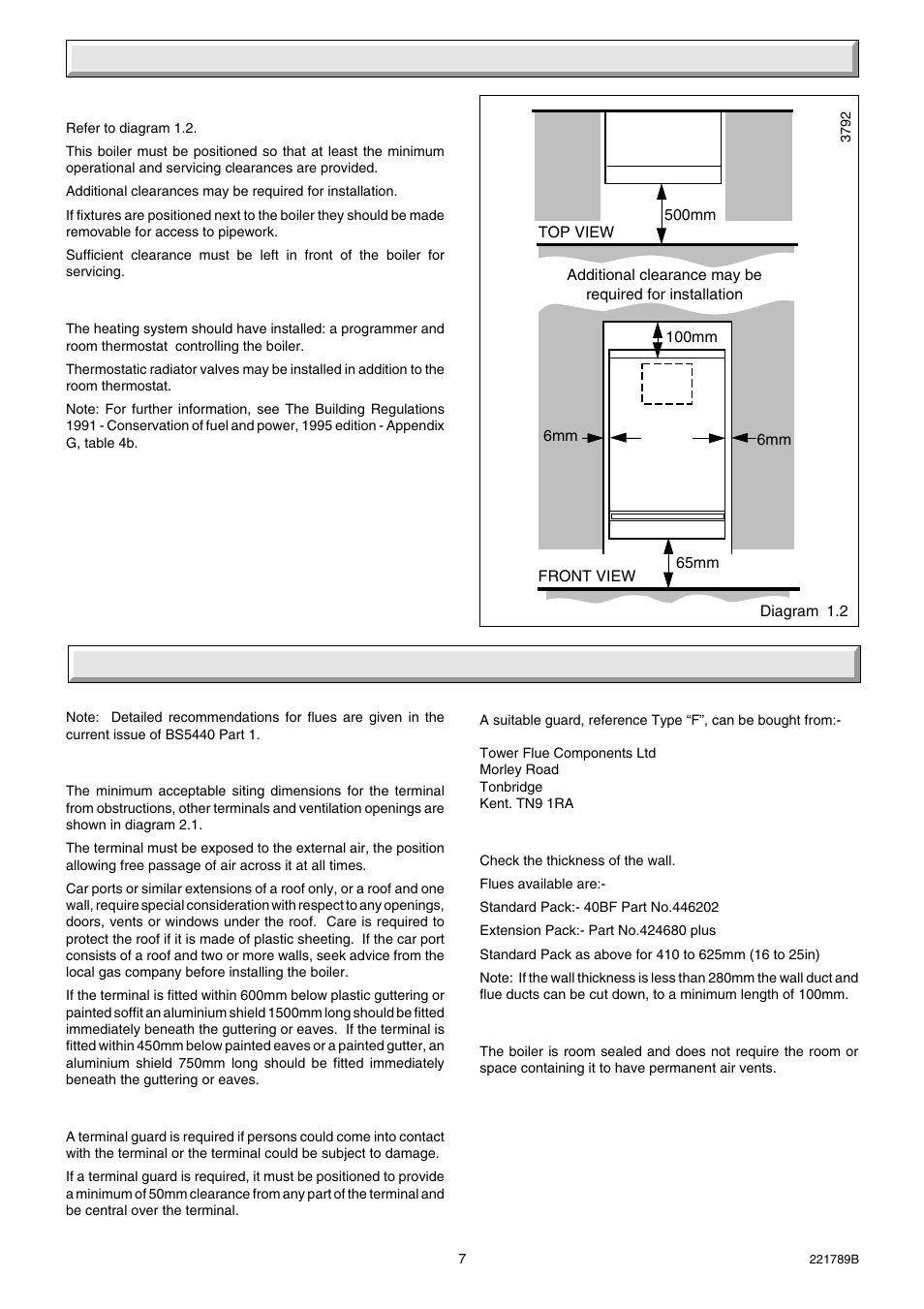 1 general data, 2 flue and ventilation | Glow-worm Ultimate 40BF User Manual | Page 7 / 28