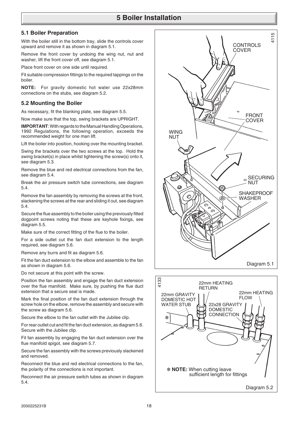 5 boiler installation | Glow-worm Ultimate 40FF User Manual | Page 18 / 40