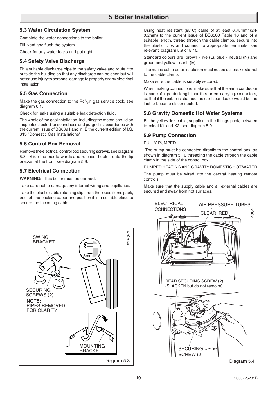 5 boiler installation | Glow-worm Ultimate 40FF User Manual | Page 19 / 40