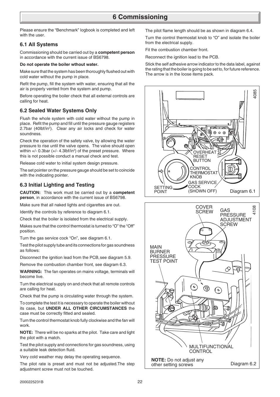 6 commissioning | Glow-worm Ultimate 40FF User Manual | Page 22 / 40